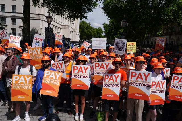 <p>Junior doctors have been staging strike action (Jordan Pettitt/PA)</p>