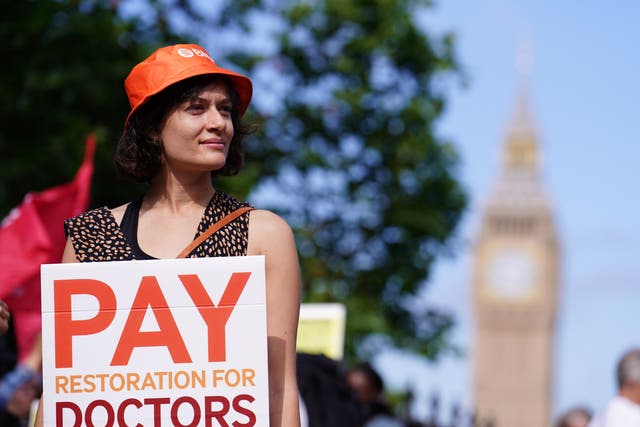 <p>Junior doctors have walked out on strike 11 times in the past 20 months (Jordan Pettitt/PA)</p>