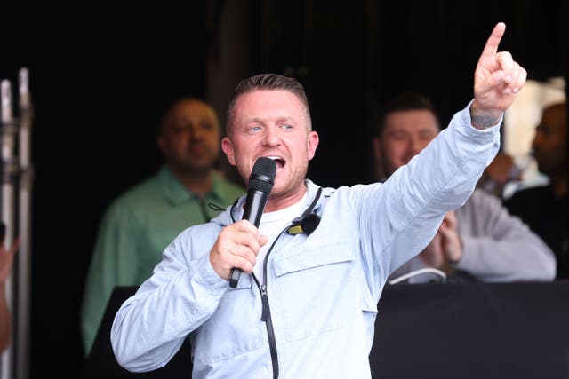 <p>Omar Abdirizak is alleged to have made a video about Stephen Yaxley Lennon aka Tommy Robinson (David Parry/PA)</p>