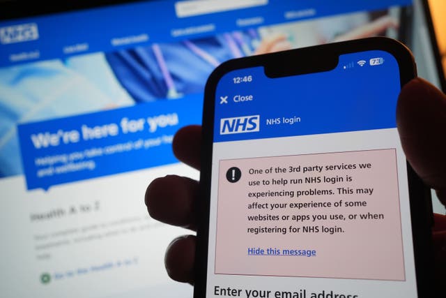 People trying to access the NHS app have also encountered problems (PA)