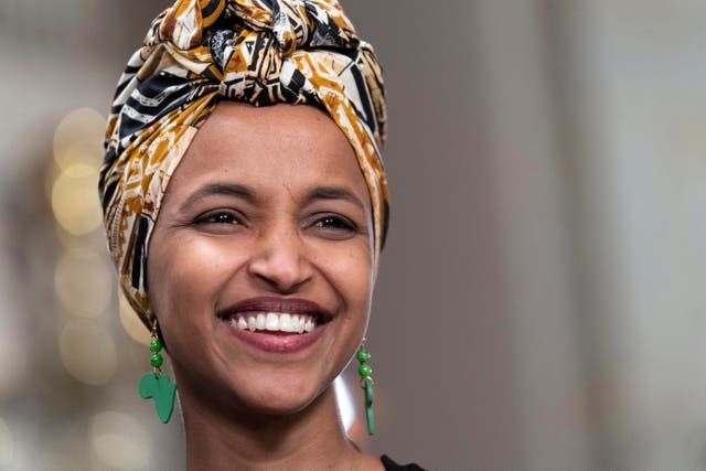 <p>Rep Ilhan Omar of Minnesota easily survived a competive primary challenge on Tuesday</p>