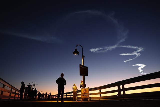 <p>A SpaceX rocket carrying 22 Starlink satellites launches from Vandenberg Space Force Base in San Clemente, California, on 1 April 2024  </p>