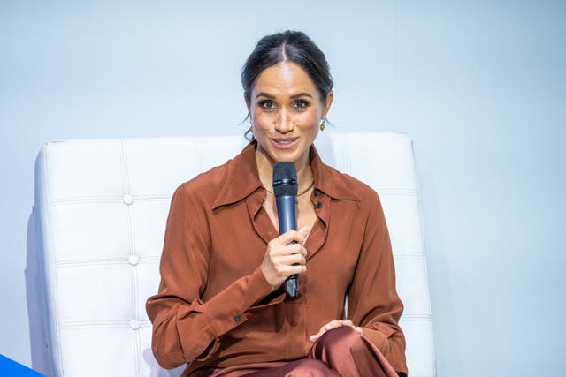 <p>The 43-year-old Duchess of Sussex says her three-year-old daughter Lilibet has ‘found her voice’</p>