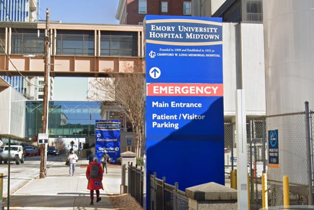 <p>Emory University Hospital Midtown in Atlanta, Georgia, (pictured) has been accused of negligence after a ‘bone flap’ was removed from a patient’s head and misplaced</p>