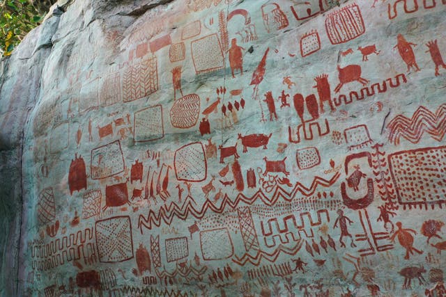 <p>One of the panels studied as part of the Amazonian rock art project</p>