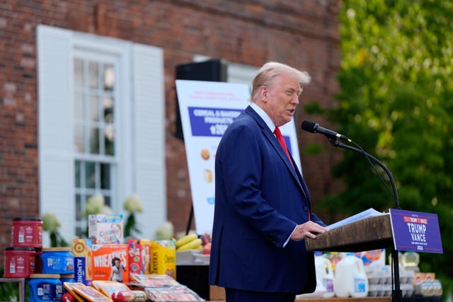 <p>Donald Trump held another press conference on Thursday, this time in Bedminster, New Jersey, where he rehashed previous complaints about Kamala Harris but offered few new details on his own vision for the presidency.</p>