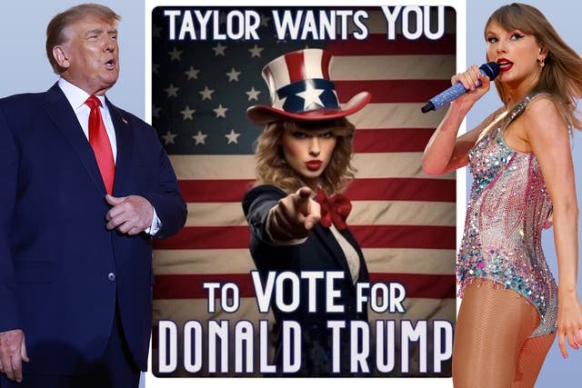 <p>Donald Trump posted several AI-geenrated pictures of the poster and her fans on Sunday  </p>