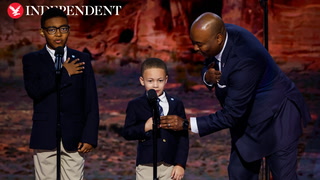 Adorable moment Jamie Harrison’s sons lead DNC in Pledge of Allegiance