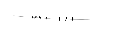 A horizontal line styled as birds on a wire.