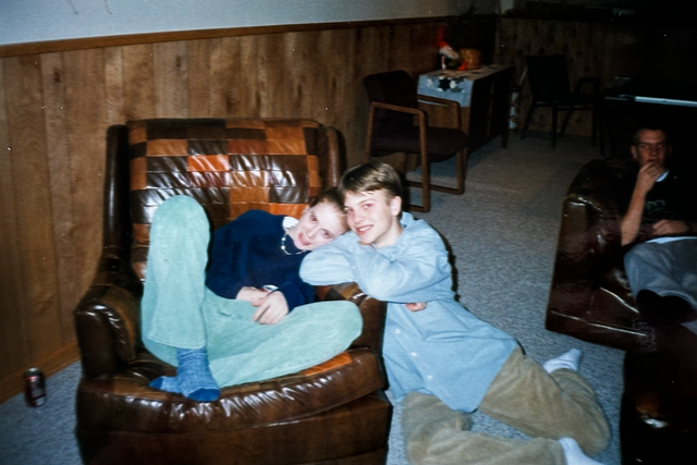 <p>Mankato West High School students Jacob Reitan and Amanda Hinkle. Reitan founded the school’s first ever gay-straight alliance in the late 1990s. Former students at the school spoke of how VP candidate Tim Walz was an unlikely LGBT+ ally when he was a teacher and coach at the school</p>