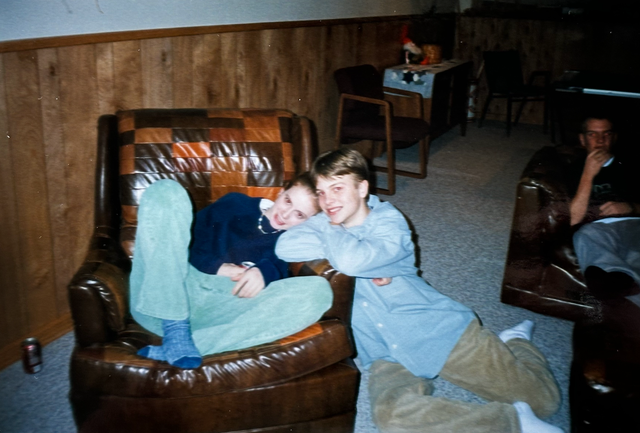 <p>Mankato West High School students Jacob Reitan and Amanda Hinkle. Reitan founded the school’s first ever gay-straight alliance in the late 1990s. Former students at the school spoke of how VP candidate Tim Walz was an unlikely LGBT+ ally when he was a teacher and coach at the school</p>