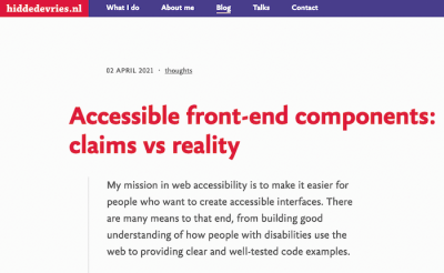 Accessible front-end components: claims vs reality